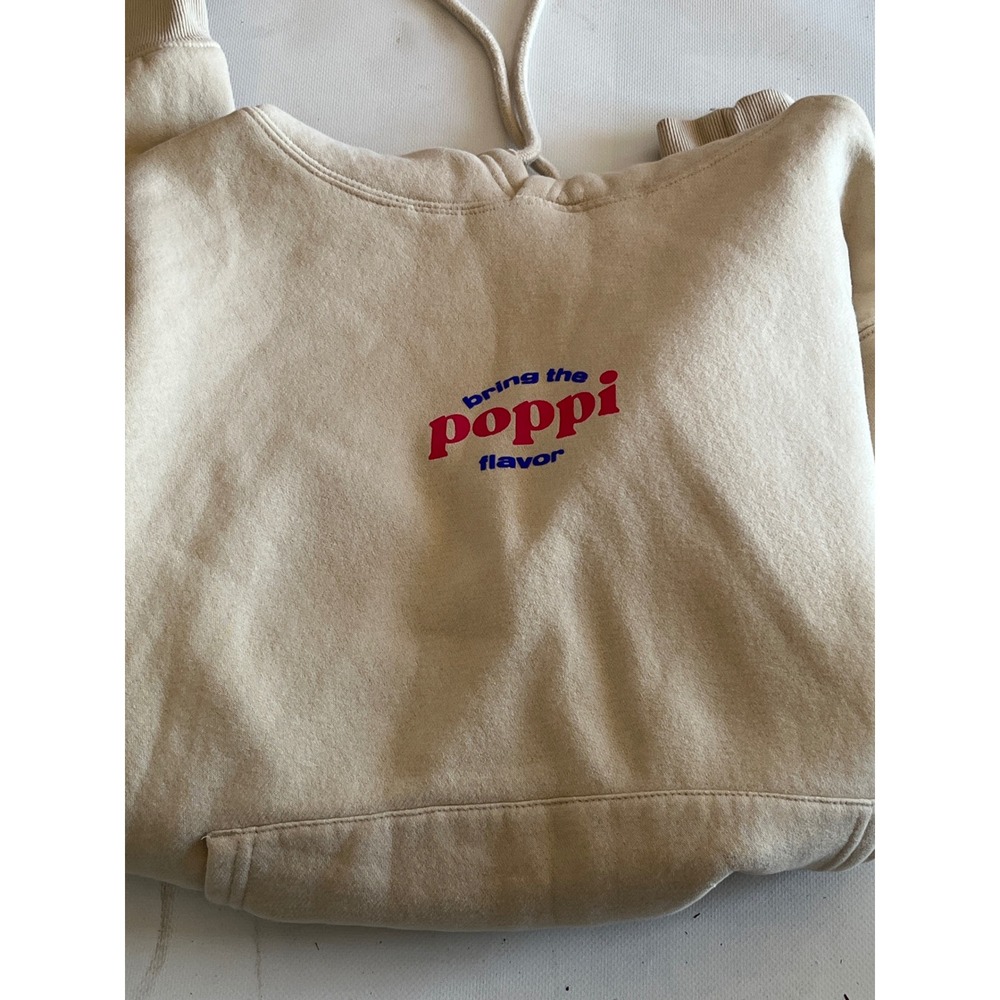 Poppi Sweatshirt Hoodie‎ Beige "Bring the Poppi Flavor"